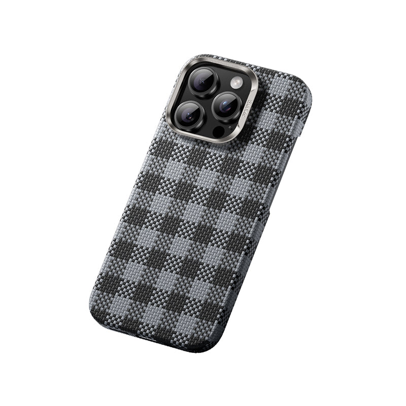 Benks ArmorVichy iPhone 15 Pro Max Magsafe Ekose Tasarımlı Kevlar Kılıf Benks ArmorVichy iPhone 15 Pro Max Magsafe Ekose Tasarımlı Kevlar Kılıf